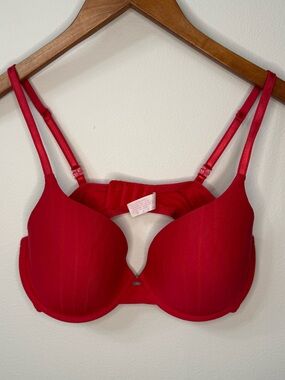 Lily of France Red Underwire Bra 36D Smooth T-Shirt Bra